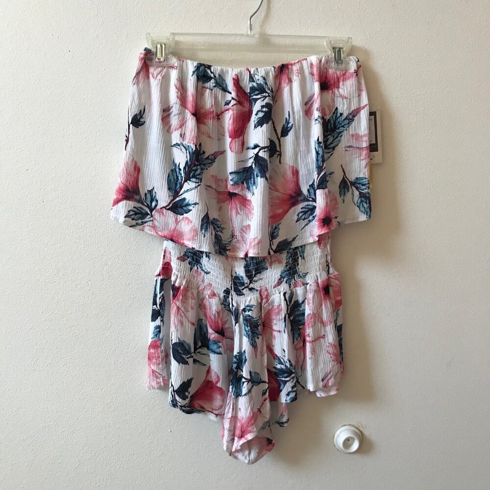 SPIRITUAL GANGSTER Floral Ruffle Romper Tube Top Small